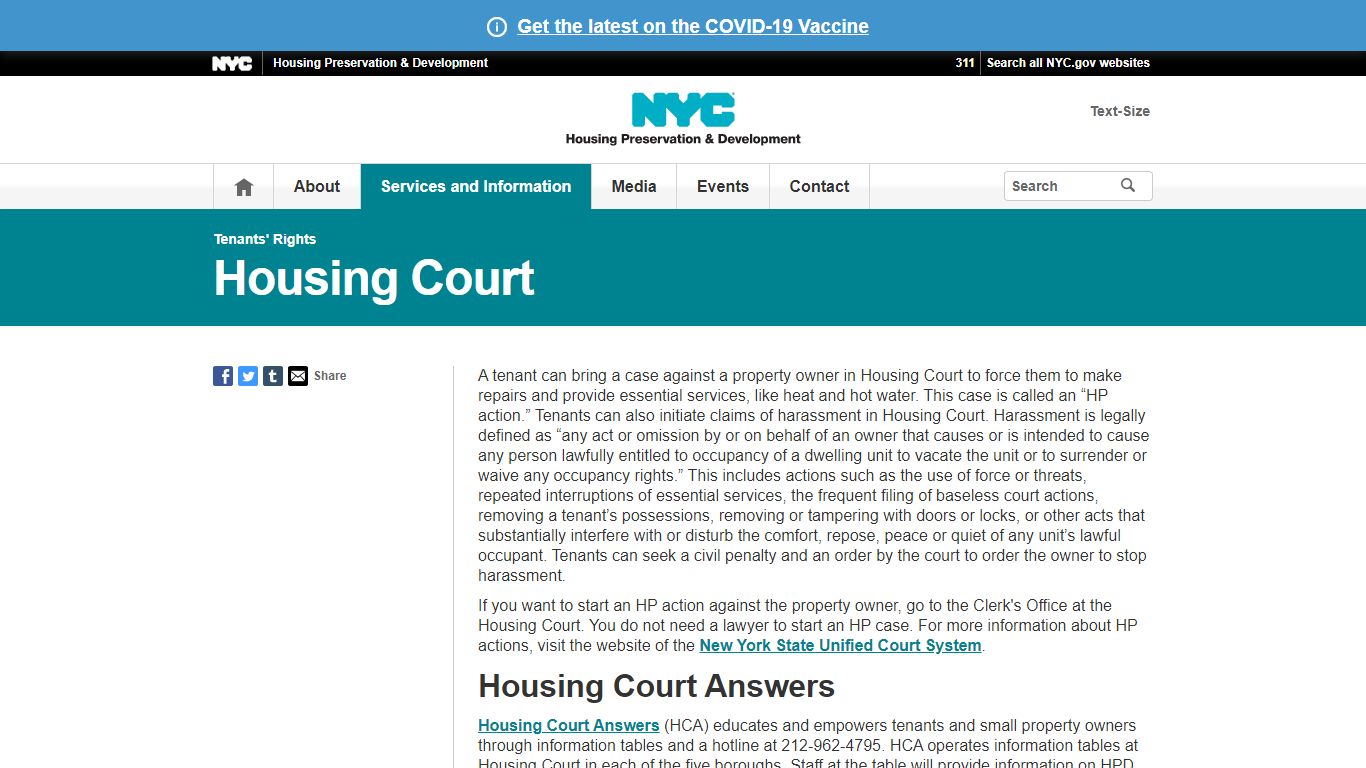 Housing Court - HPD - New York City